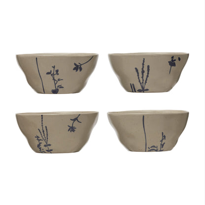Blue Botanical Stoneware
