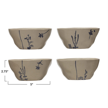 Blue Botanical Stoneware