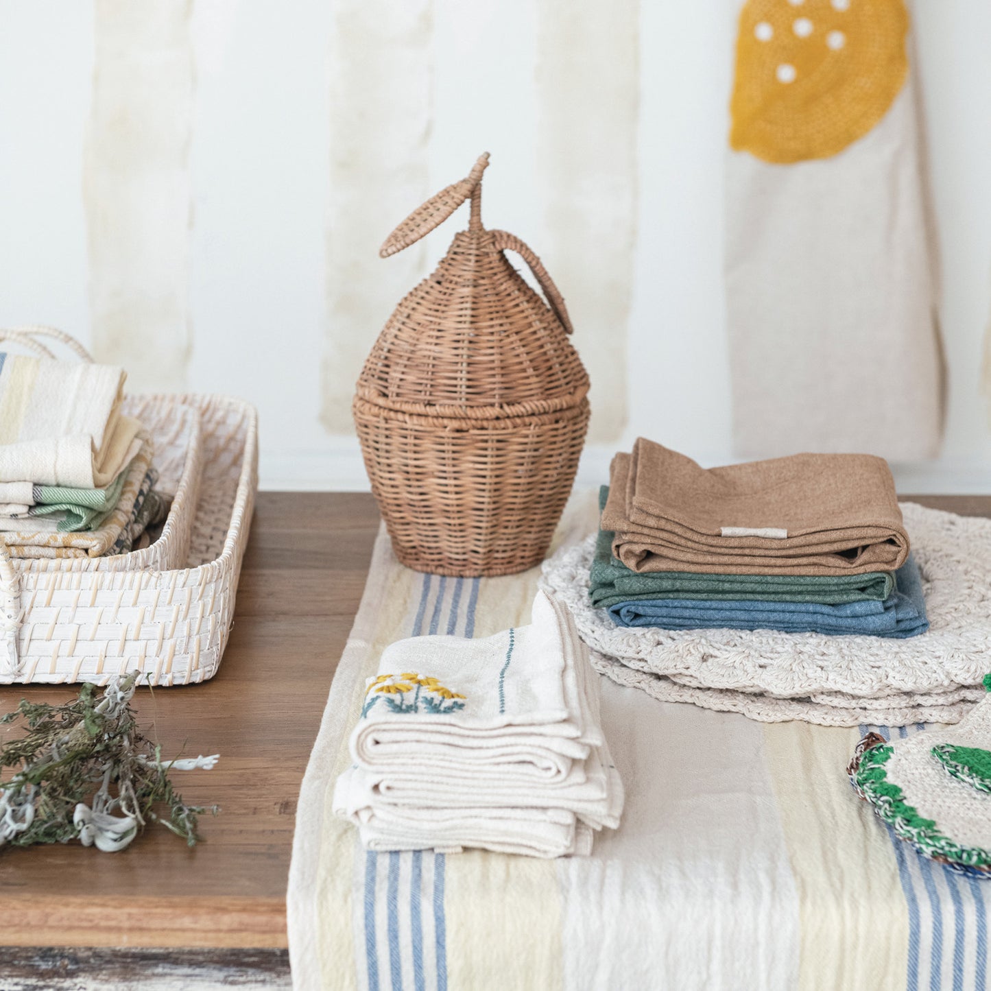 Woven Table Runner w/ Stripes