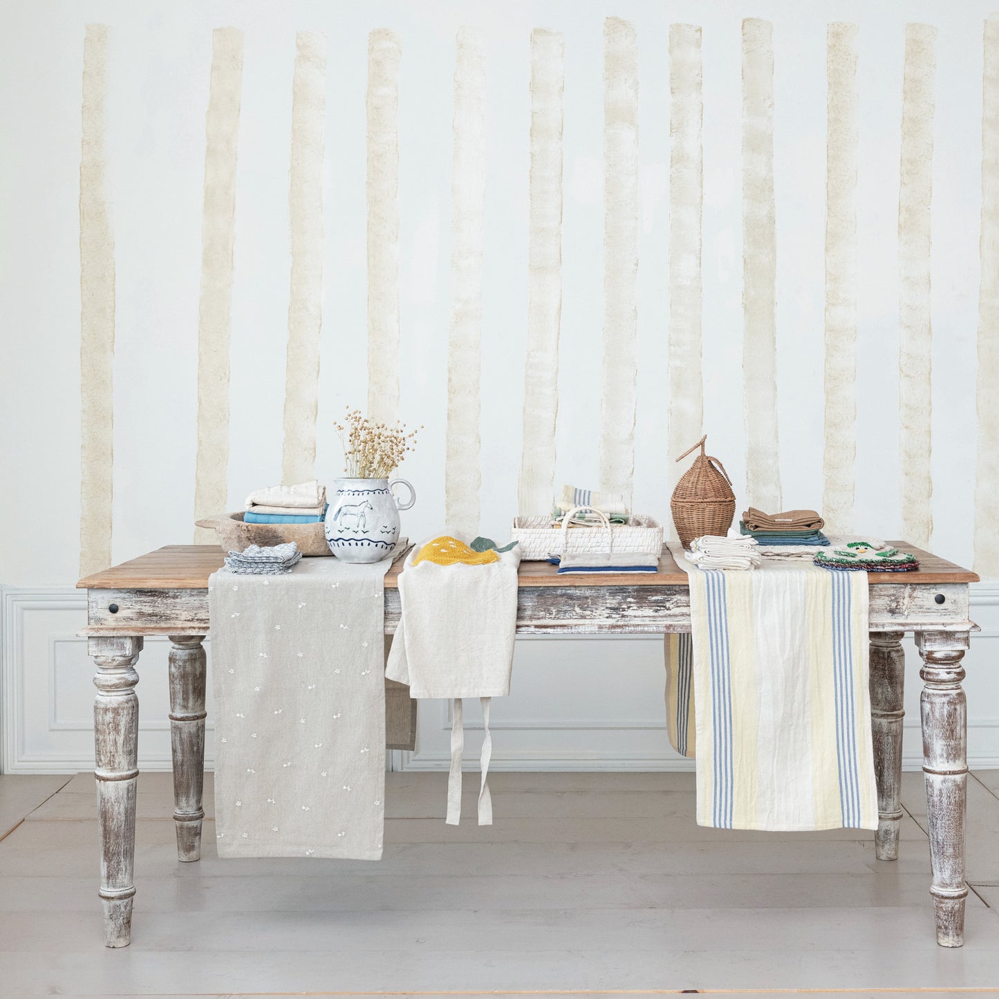 Woven Table Runner w/ Stripes