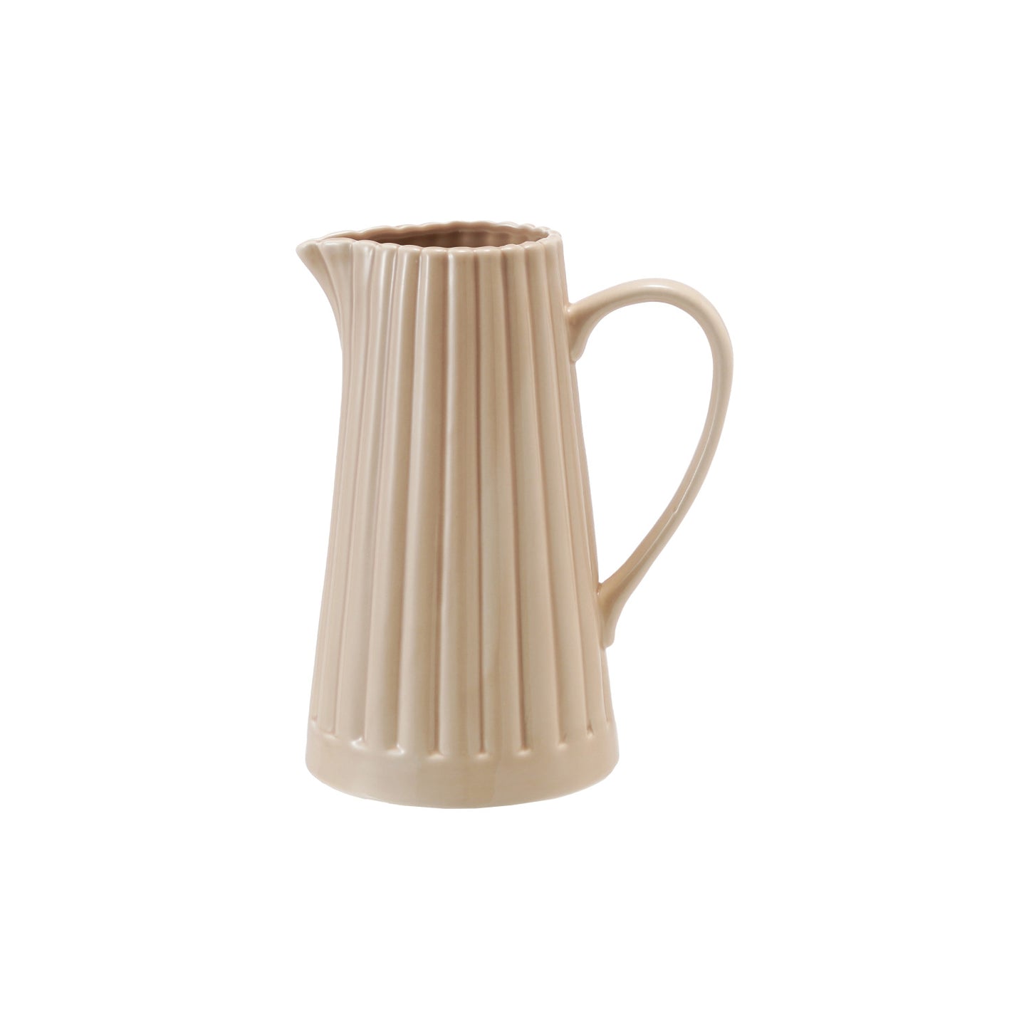 Ribbed Stoneware Pitcher