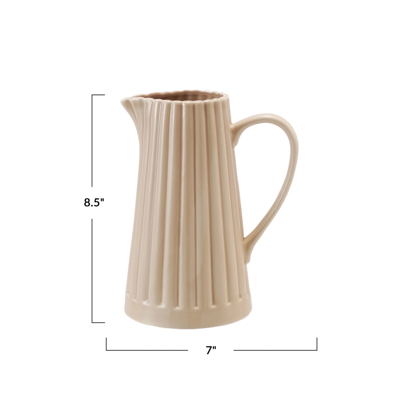 Ribbed Stoneware Pitcher