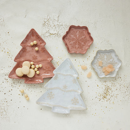 Stoneware Snowflake Shaped Plate