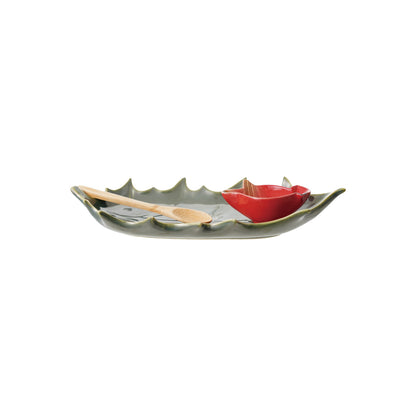 Holly Cardinal Dish set