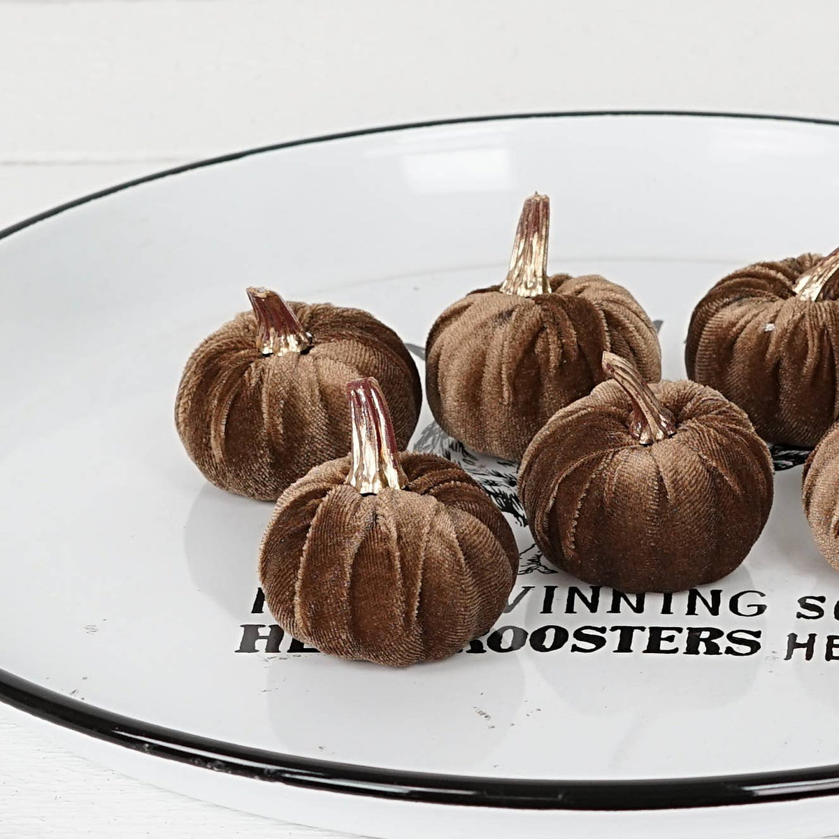 Brown velvet pumpkins
