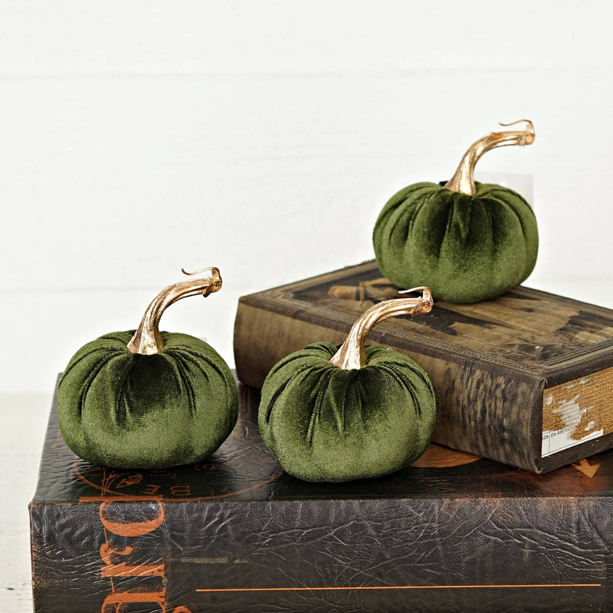 Green velvet pumpkin 4"