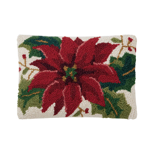 Christmas Poinsettia Hook Pillow