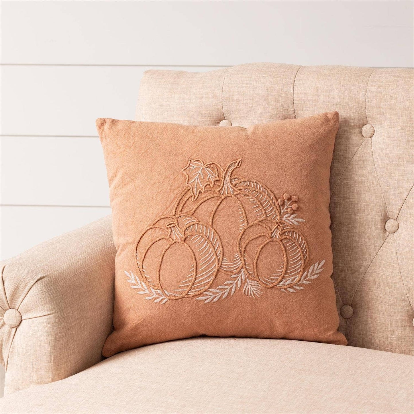 Pillow Pumpkin Embroidery