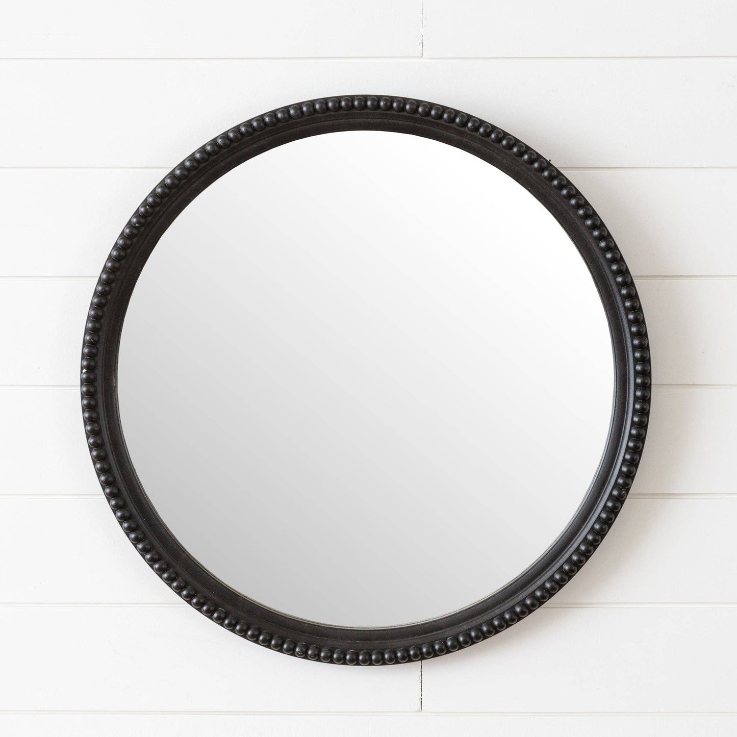 Mirror - Round Blk Bead