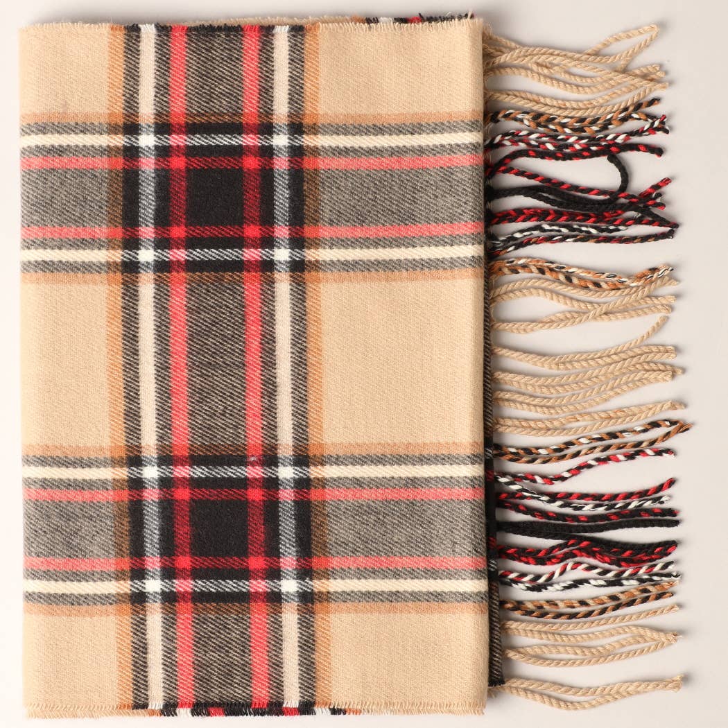 Cashmere Feel Plaid Scarf
