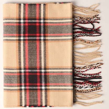 Cashmere Feel Plaid Scarf