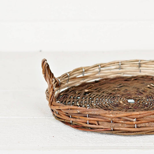 Flat Willow Basket w/ Handles