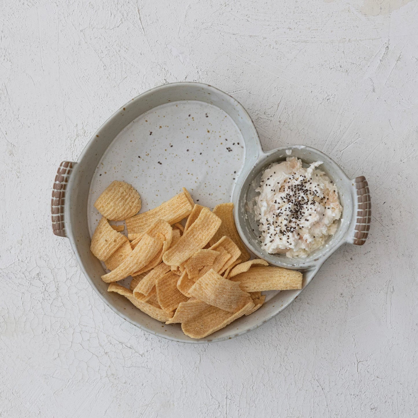 Stoneware Mollusk Divided Dish