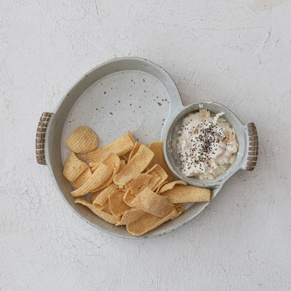 Stoneware Mollusk Divided Dish