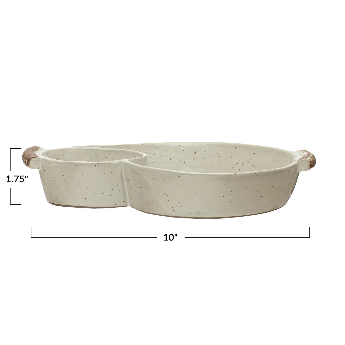 Stoneware Mollusk Divided Dish