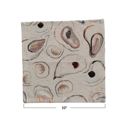 Cocktail Napkins w/ Oysters Pattern
