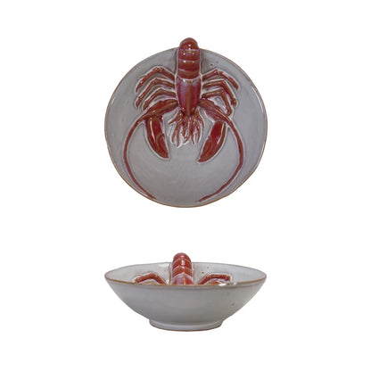 Stoneware Bowl with 3D Lobster
