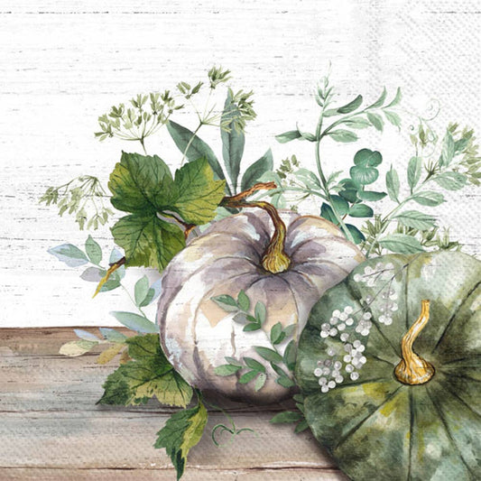 Paper Cocktail Napkin White Pumpkin