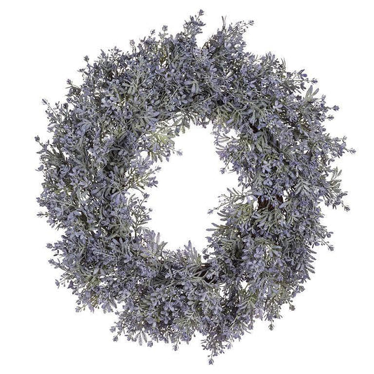 Purple Floral Sprig Wreath-21"D
