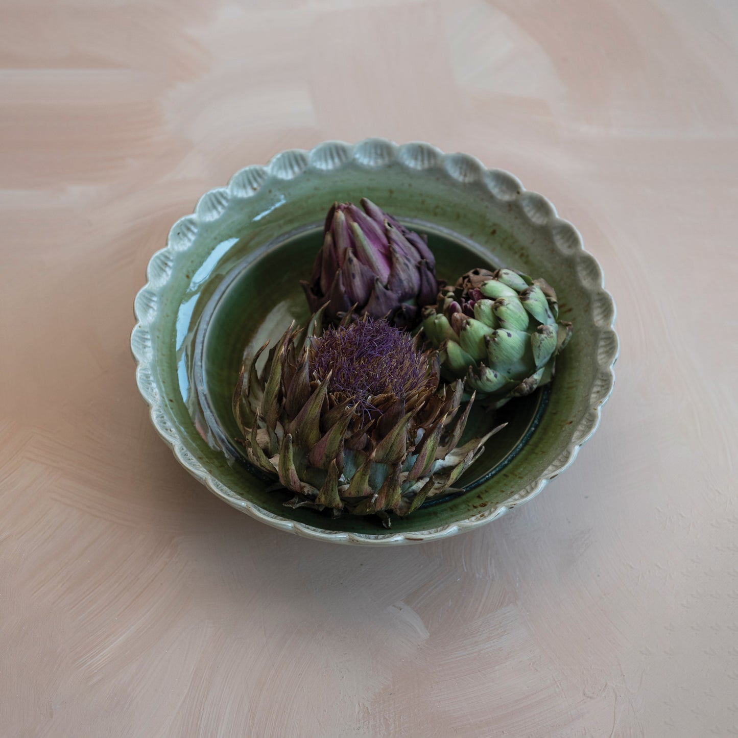 Scalloped Stoneware Bowl