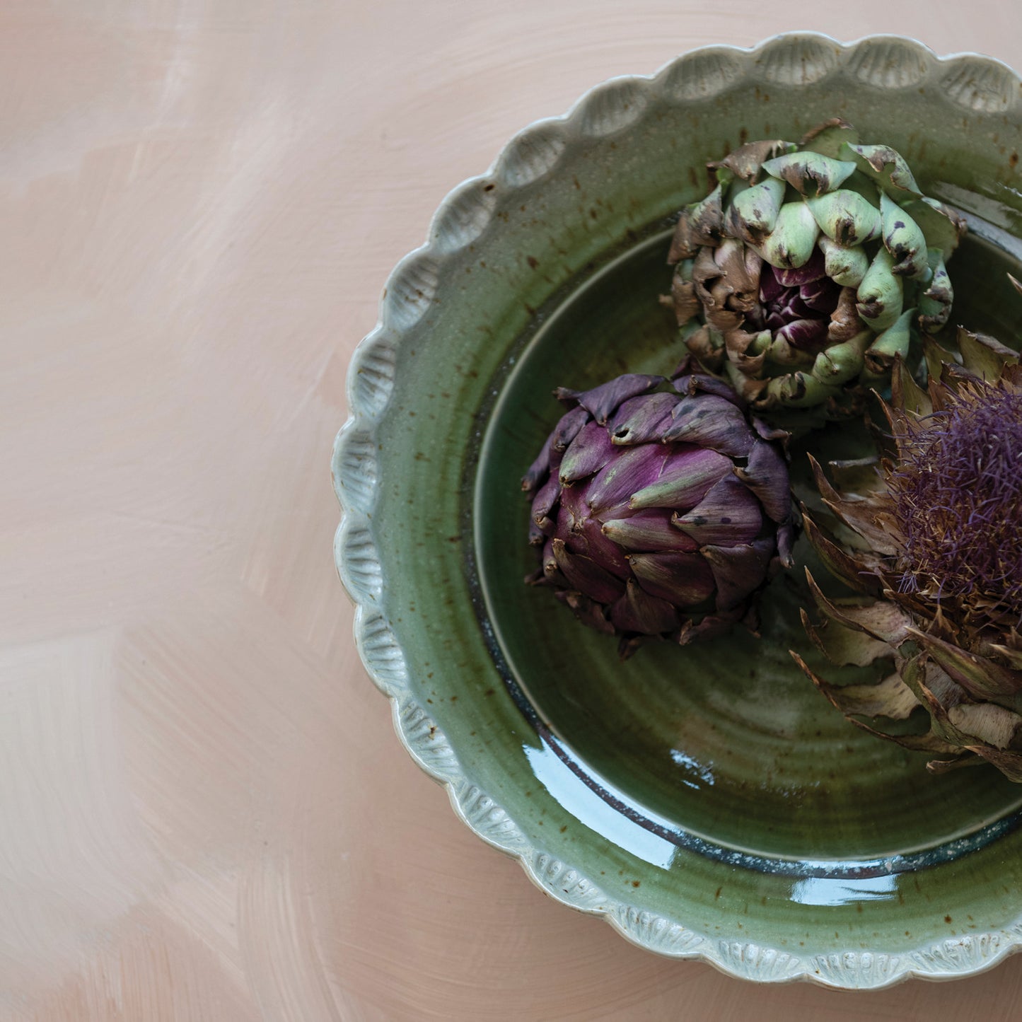 Scalloped Stoneware Bowl
