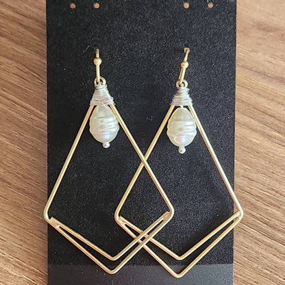 Brushed Gold Fashion Earrings