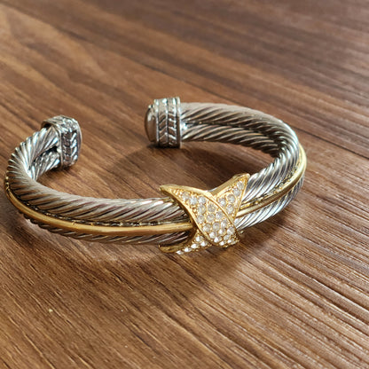 Double Cable Crossover Bracelet