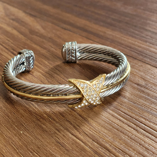 Double Cable Crossover Bracelet
